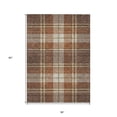thumbnail image 3 of HomeRoots 596321 3 x 5 ft. Chocolate, Copper & Gold Plaid Washable Indoor & Outdoor Rectangle Area Rug, 3 of 5