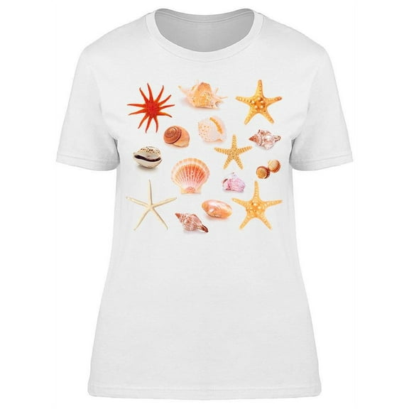 Different Seashells, Collection  T-Shirt Women -Image by Shutterstock, Female x-Large