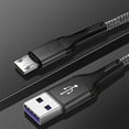 thumbnail image 4 of Langgg Phone Cable Nylon USB Cable Fast Charging Data Line Replacement for Android Micro USB, Black, 2m, 4 of 8