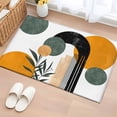 thumbnail image 3 of Boho Orange Area&nbsp;Rug 2x3ft Modern Abstract Orange Black Green Geometric Round Leaf Non-Slip&nbsp;Washable Square&nbsp;Rugs Soft Felt Indoor Floor Mat for Bedroom Kitchen Living Room Bathroom, 3 of 9