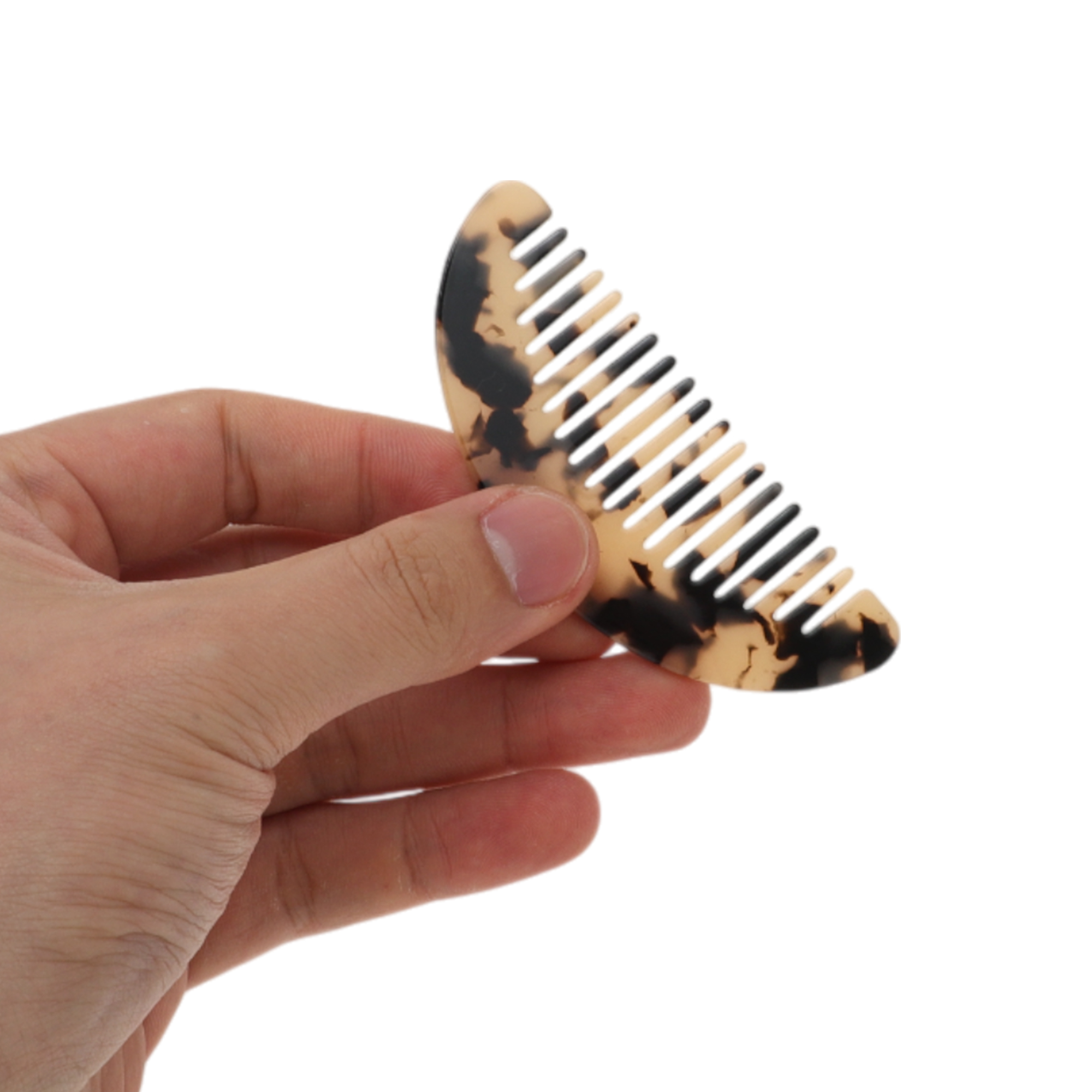 Unique Bargains 1 Pc Geometric Semicircle Wide Tooth Comb for All Hair Types Light Brown