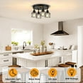 thumbnail image 5 of 4-Light Kitchen Light Fixtures Ceiling Mount Adjustable Multi-Directional Flush Mount Ceiling Light Fixtures Farmhouse Metal Cage Ceiling Lights for Dining Room Entryway Hallway, 5 of 7