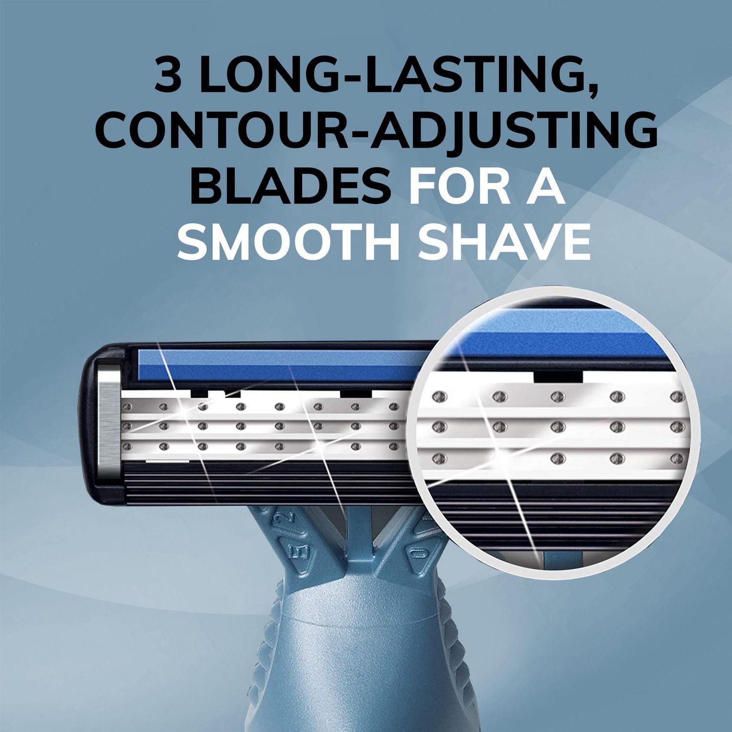 Rasoirs jetables pour hommes BIC Flex 3 Titanium, des rasoirs parfaits pour un rasage lisse et confortable, rasoirs 3 lames, paquet de 8. Paquet de 8