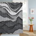 thumbnail image 4 of Black Grey Ombre Shower Curtains for Bathroom, Abstract Grey Wave Texture Gradient Waterproof Fabric Shower Curtain, Decorative Bathroom Curtain for Bathtub, 72"x72" , No Hooks Included, 4 of 9