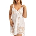 thumbnail image 4 of Women's Lingerie Lace Babydoll Plus Size Sleepwear Nightwear Mesh Chemise, 4 of 10