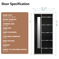 thumbnail image 3 of HUTWIFE 36"x 80" Fiberglass Entry Door with Brickmould, Black Single Front Door with Vinyl Frame, Double-Sided Frosted Glass, for Home House Front Entrance, Right Hand Inswing 4-9/16" Jamb, 3 of 10