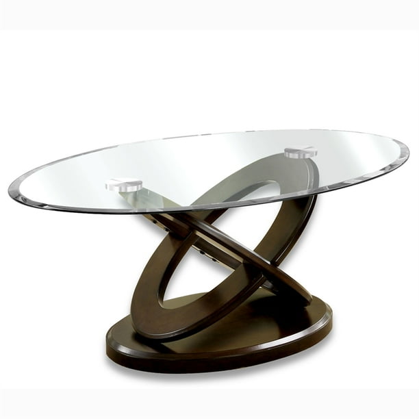 Furniture Of America Darbunic Contemporary Wood Coffee Table In Dark Walnut Com Furniture Of America Darbunic, Wood And Glass Coffee Table Dark Walnut