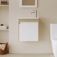 thumbnail image 2 of Juego de tocador de baño Wonline de 16 pulgadas con lavabo y grifo, color blanco, 2 of 7