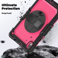thumbnail image 3 of Case for Lenovo Tab K10 10.3 Inch/M10 FHD Plus 2020 2nd Gen with Screen Protector, 360 Degree Rotating Kickstand Hand Strap Heavy Duty Shockproof Cover with Shoulder Strap, Rose PC, 3 of 7