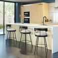 thumbnail image 6 of Amisco Monza 30 In. Swivel Bar Stool - Grey White Polyester / Black Metal, 6 of 9