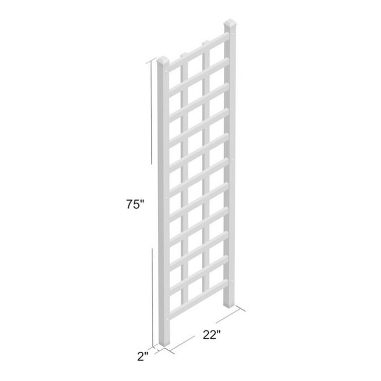75" Elmwood Vinyl Trellis - White - Dura-Trel