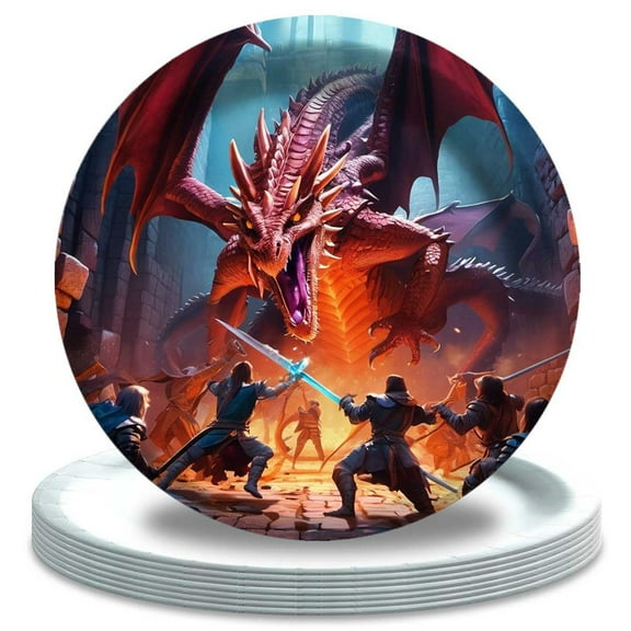 Dungeon of Dragon Birthday Decorations Plates Party Supplies Tableware Disposable Dinnerware