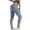 Blue, variant on WIZUTIZ Yoga Pants for Women Retro Casual Slim Yoga Pants Elastic Stretch High Waist Full Length Leggings Solid Sweatpants for Teen Girls Tiktok Trend Items Graduation Black