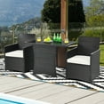 thumbnail image 3 of Costway 3PCS Patio Rattan Furniture Set Cushion Sofa Armrest Garden Deck White, 3 of 10