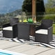 thumbnail image 3 of Juego de Comedor para Patio de 3 Piezas Costway Ratán PE Blanco con Mesa de Vidrio Templado y Sillas Acolchadas, 3 of 5