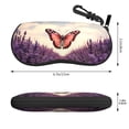 thumbnail image 2 of KLL Butterfly Over Lavender Print Eyeglass Case for Men & Women's Classy Travel Eyewear Holder Case Zipper Eyeglasses Case With Hook, 2 of 6