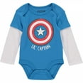 thumbnail image 3 of Marvel Captain America 3-Piece Infant Bodysuit Pant and Hat Set-3-6 Months, 3 of 5