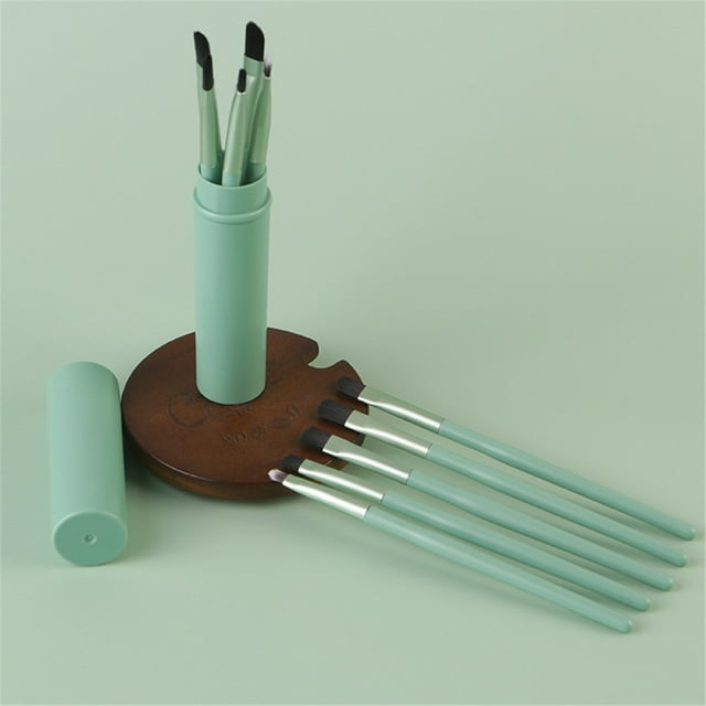 Sombra de ojos, regalos para mujeres, maquillaje, sombra de ojos, pinceles, juego de cosméticos + tubo redondo, 5 pinceles de maquillaje