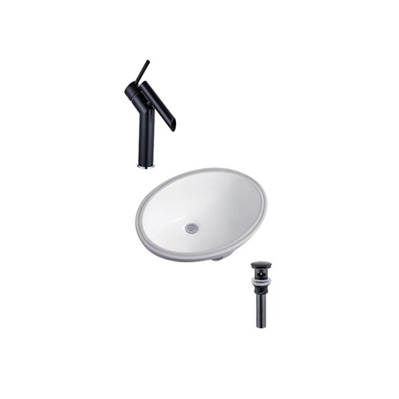 DROP Bath and Kitchen DR091138 Undermount Bathroom Sink Set