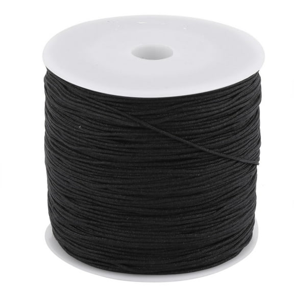 Nylon Chinese Knot DIY Handcraft Braided Cord String Black 0.8mm Dia 110 Yards