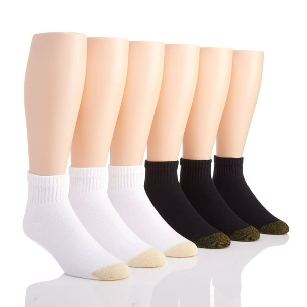 GOLDTOE Men's Gold Toe 656P Cushioned Cotton Quarter Socks 6 Pack