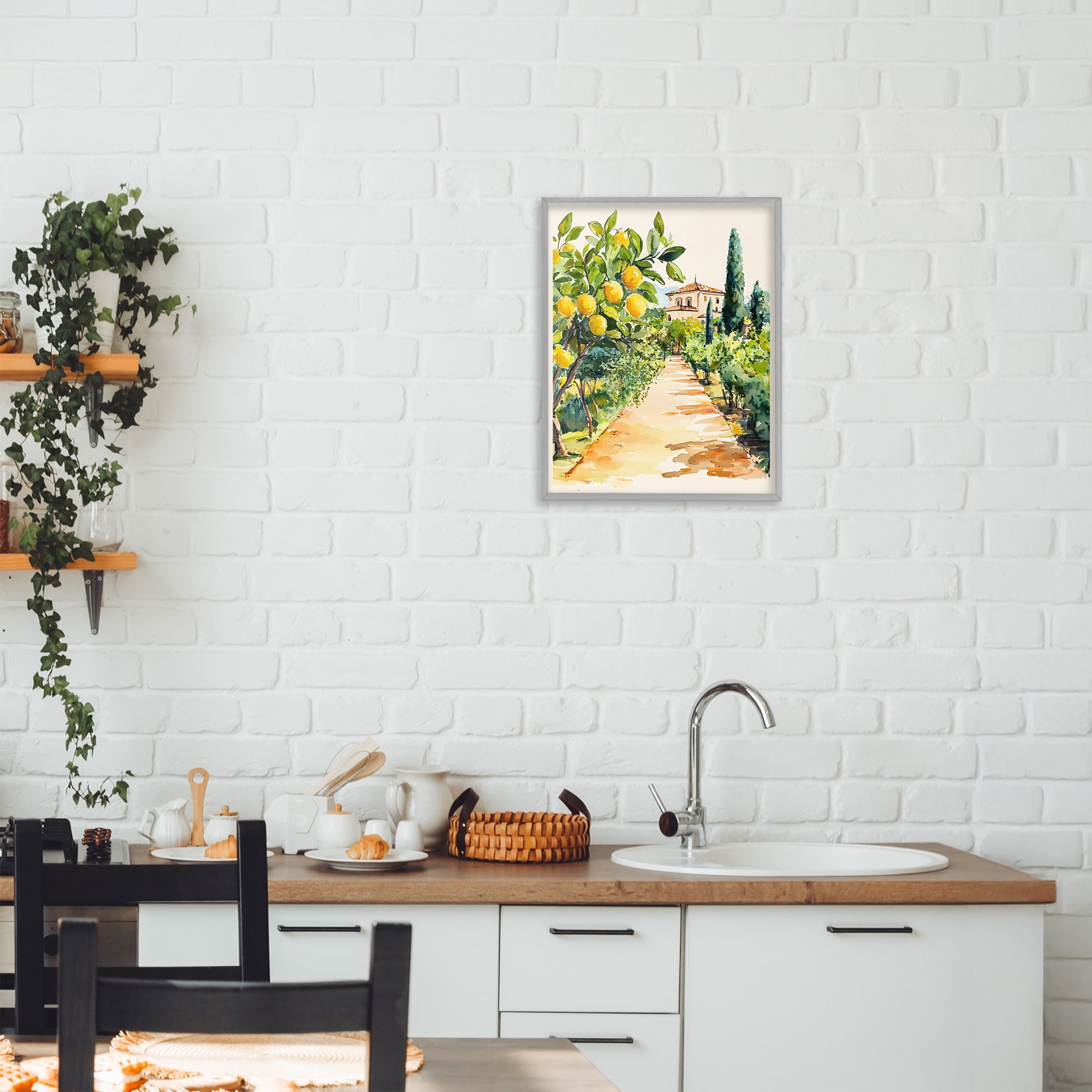Stupell Industries Lemon Grove Pathway Gray Framed Giclee Art, design by LSR Design Studio