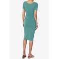thumbnail image 2 of TheMogan Robe Midi Moulante en Jersey de Coton Extensible à Manches Courtes pour Femmes, 2 of 6