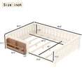 thumbnail image 5 of Bellemave Queen Size Floor Bed with Bookshelf, Wood Montessori Beds with Slats and Safety Guardrail, Low Profile Queen Bed Frame with Fence, No Box Spring Needed（Beige), 5 of 8