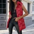 thumbnail image 2 of Breezora Women Long Sleeveless Puffer Vest Hooded Quilted Gilet Casual Zip Up Winter Warm Layer XXXXXXL Size Wine, 2 of 4