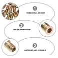 thumbnail image 4 of FRCOLOR Embedment Nuts 100pcs Threaded Insert M6x15 Wood Bolt Fastener Connector For Wood Furniture,0.59"X0.39"X0.39", 4 of 5