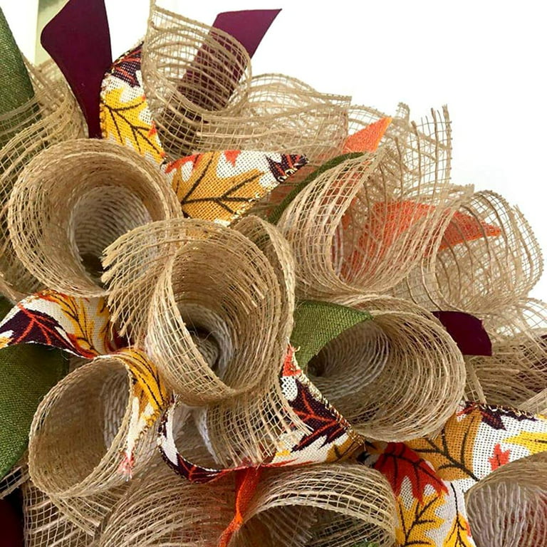 Mesh Wreath Supplies, Fall Poly Burlap Mesh 10 Inches, Fall Mesh Ribbon  Fall Decor with Metallic Foil Orange/Gold/Cream/Green Set for Wreaths,  Swags, Craft, Party Supplies 