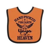 Inktastic Handpicked for Earth by My Yaya in Heaven with Angel Wings Boys or Girls Baby Bib