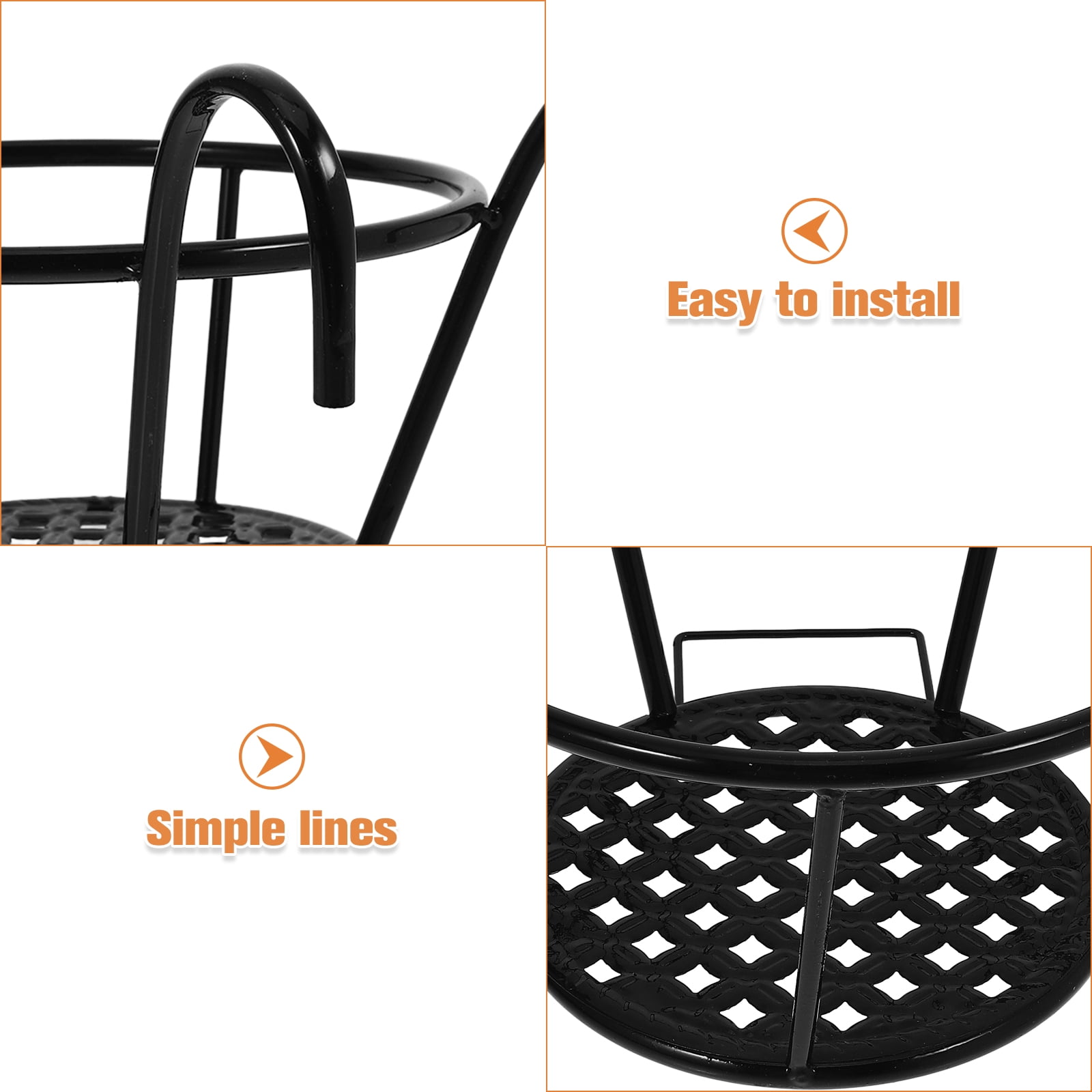 SENSETH 3pcs Metal Hanging Flower Pot Planter Pot Wall Planter Flower Bucket Holder Vintage Rustic Wall Hanging Ornaments Black