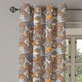 thumbnail image 3 of Ambesonne Vintage Grommet Curtain, Paisley Inspired, 50" x 54", Orange Pale Blue Cream, 3 of 6