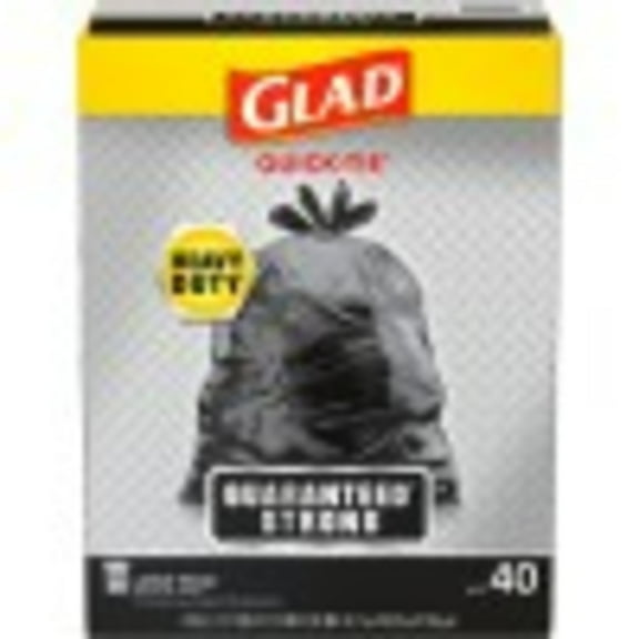 Glad Strong Quick Tie 30 Gallon Large Trash Bags, 40 Bags