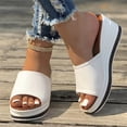 thumbnail image 2 of Women's Platform & Wedge Sandals Women's Sandals Womens Dress Sandals Summer Sandals for Women 2026 Orthopedic Platforms & Wedges Casual Shoes Casual Fashion Dressy Shoe White 7.5, 2 of 5