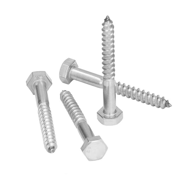 Vis Autotaraudeuse en Bois, 25PCS 304 Acier Inoxydable Excellente Résistance à la Corrosion Vis à Retard Hexagonales pour la Menuiserie