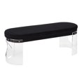 thumbnail image 1 of Clarity Contemporary/Glam Bench in Clear Acrylic and Black Velvet by LumiSource, 1 of 7