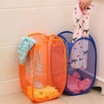 thumbnail image 4 of 2Pcs Mesh Popup Laundry Hamper, Foldable Portable Dirty Clothes Basket Collapsible Dirty Clothes Hamper for Bedroom, Kids Room, College Dormitory and Travel, 4 of 6