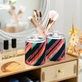 thumbnail image 3 of Yayeee 4 Pack Qtip Holder Bathroom Cotton Swab Canister with Lid Clear Dispenser Set, Pink Geometric, 3 of 6
