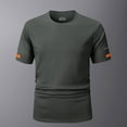 thumbnail image 2 of Short Sleeve Plus Size Men's Shirt Crew Neck Big and Tall Fast-Dry Sport Shirts for Men Summer Casual Pullover T-Shirts Dark Gray 3XL, 2 of 7
