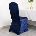 thumbnail image 3 of BalsaCircle Navy Blue Fitted Spandex Crushed Velvet Stretchable Banquet Chair Cover Party Events Home, 3 of 8