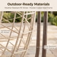 thumbnail image 6 of RADIATA Double Hanging Egg Chair with Stand and 5" Cushions, 2-Person Wicker Swing Chair, 690 lb Weight Capacity, Indoor Outdoor Patio Loveseat, Beige, 6 of 11