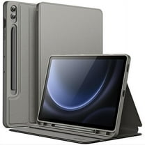 JETech Case for Samsung Galaxy Tab S9 FE / S9 FE Plus 12.4-Inch with S Pen Holder, Slim Folio Stand Protective Tablet Cover, Multi-Angle Viewing (Gray)