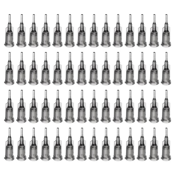 Aguja de dispensación de punta roma Uxcell para pistola de pegamento líquido, 16G 1/4", 100Pcs gris