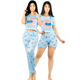 thumbnail image 1 of Pijama De 3 Piezas Mujer Pantalon Short Y Playera A Juego, 1 of 5