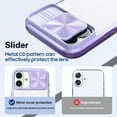 thumbnail image 3 of HD Transparent Case with Camera Privacy Cover for iPhone 16 - Purple, 3 of 5