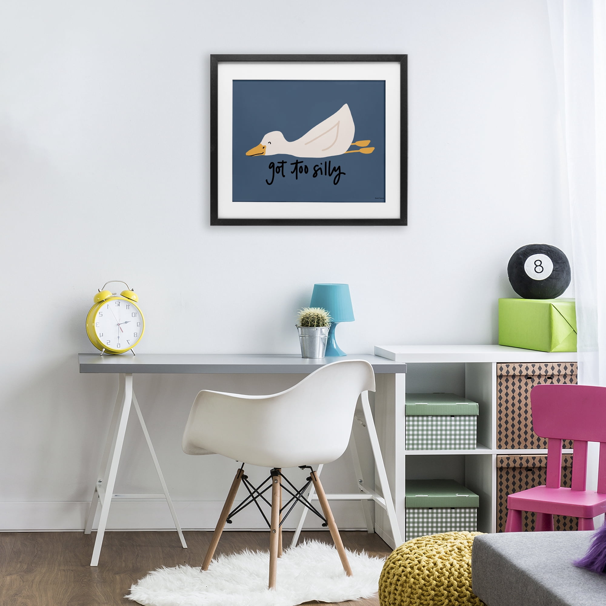 Stupell Industries Got Too Silly Duck Black Framed Print Under Glass, design by Rachel Nieman