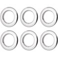 thumbnail image 1 of DTGN 1-2/3 Inch Inner Diameter Curtain Grommets - 6Pack - Good for Curtain - Reusable DIY Sliding Grommets - Bright Silver, 1 of 6