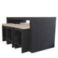 thumbnail image 2 of 7-Piece Black and Beige Wicker Outdoor Furniture Bar Dining Set with Cushions - 78", 2 of 5